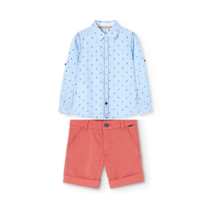 Conjunto camisa - bermuda salmón