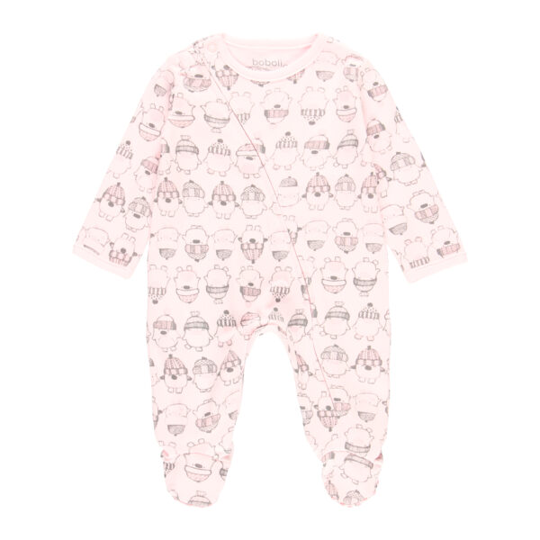 Mameluco estampado pingüinos rosa