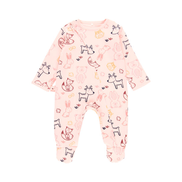 Mameluco rosa estampado animales