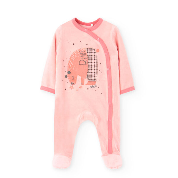 Mameluco terciopelo bears rosa