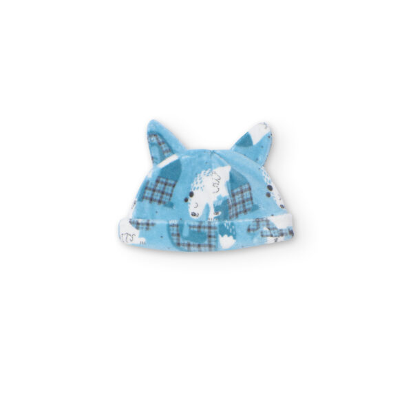 Conjunto terciopelo niño gatos celeste - Image 6