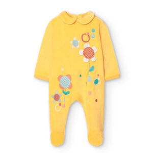 Mameluco terciopelo amarillo flores