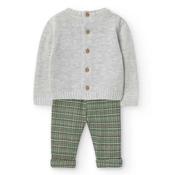Conjunto tejido de punto oso girs-raya verde - Image 2