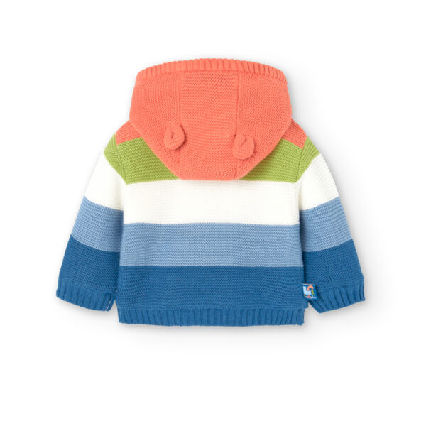 Chaqueta tejido de punto rayas coral - Image 2