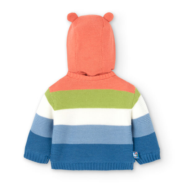 Chaqueta tejido de punto rayas coral - Image 6