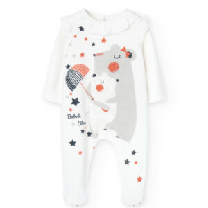 Mameluco terciopelo estrellas blanco