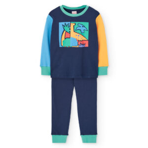 Pijama niño azul oscuro dinosaurios
